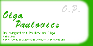 olga paulovics business card